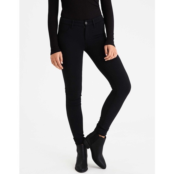 mid rise black jeggings